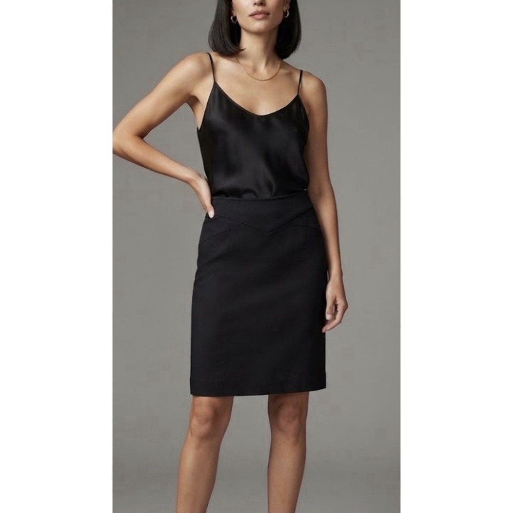 Ulla Johnson Pencil Skirt Women Sz 4 100% Wool Black Classic Career Back Pleats